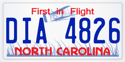 NC license plate DIA4826