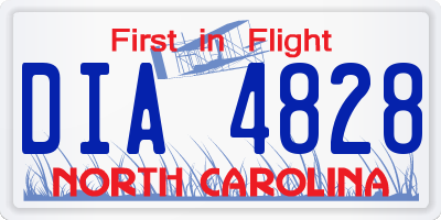 NC license plate DIA4828