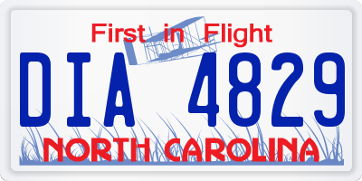 NC license plate DIA4829