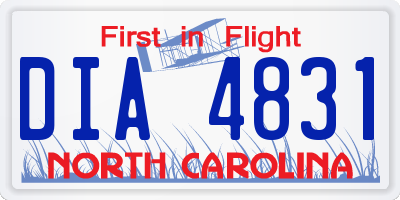 NC license plate DIA4831