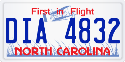NC license plate DIA4832