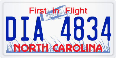 NC license plate DIA4834