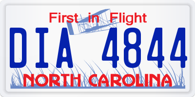 NC license plate DIA4844