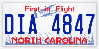 NC license plate DIA4847