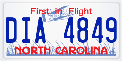 NC license plate DIA4849