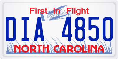 NC license plate DIA4850