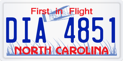 NC license plate DIA4851