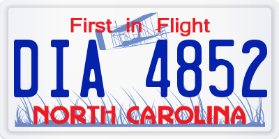 NC license plate DIA4852