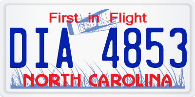 NC license plate DIA4853