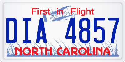 NC license plate DIA4857