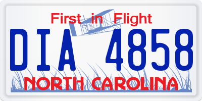 NC license plate DIA4858