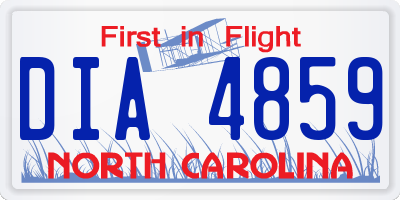 NC license plate DIA4859