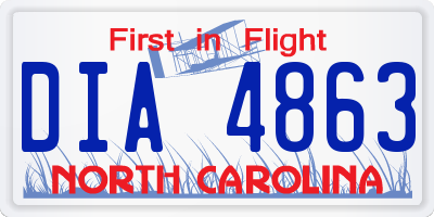 NC license plate DIA4863