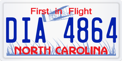 NC license plate DIA4864