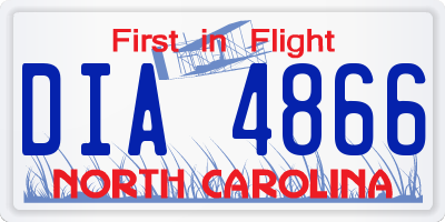 NC license plate DIA4866
