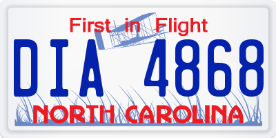 NC license plate DIA4868
