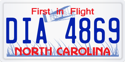 NC license plate DIA4869