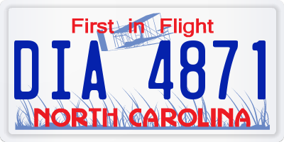 NC license plate DIA4871
