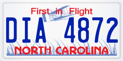 NC license plate DIA4872