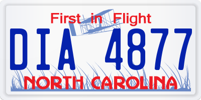 NC license plate DIA4877