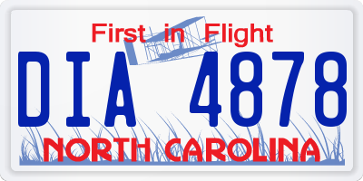 NC license plate DIA4878