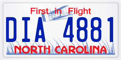 NC license plate DIA4881