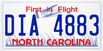 NC license plate DIA4883