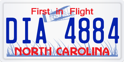 NC license plate DIA4884