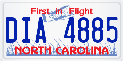 NC license plate DIA4885