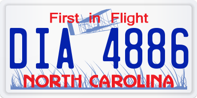 NC license plate DIA4886