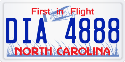 NC license plate DIA4888