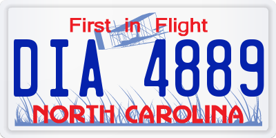 NC license plate DIA4889