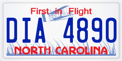 NC license plate DIA4890