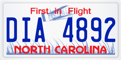 NC license plate DIA4892