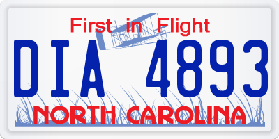 NC license plate DIA4893