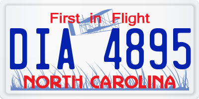 NC license plate DIA4895
