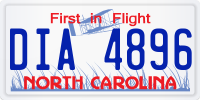 NC license plate DIA4896