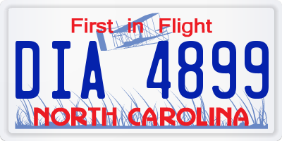 NC license plate DIA4899