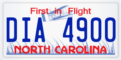 NC license plate DIA4900