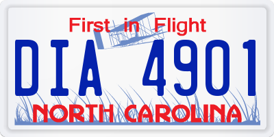 NC license plate DIA4901