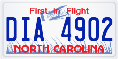 NC license plate DIA4902