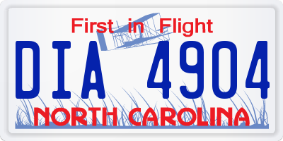 NC license plate DIA4904