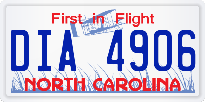 NC license plate DIA4906