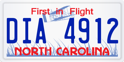 NC license plate DIA4912