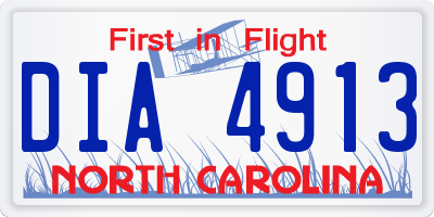 NC license plate DIA4913