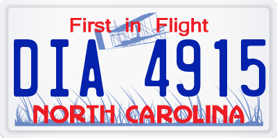 NC license plate DIA4915