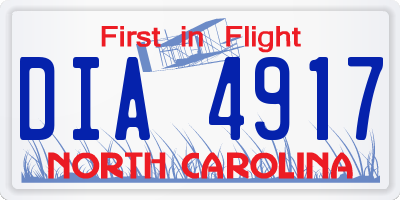 NC license plate DIA4917