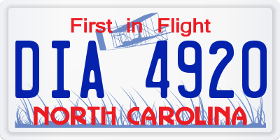 NC license plate DIA4920
