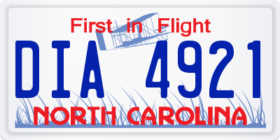 NC license plate DIA4921