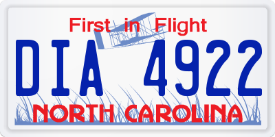 NC license plate DIA4922